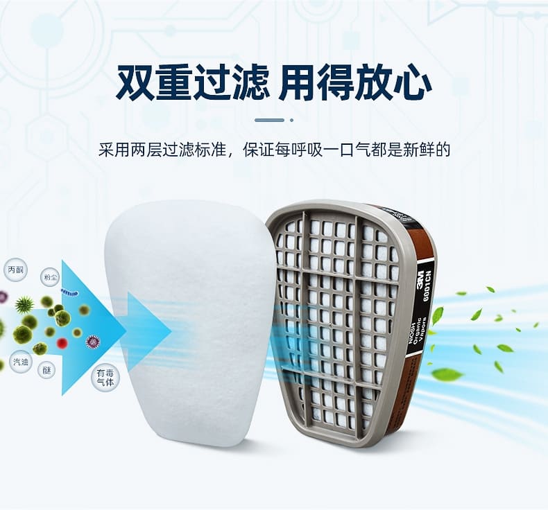 3M 7502 双滤盒半面罩 (中号)